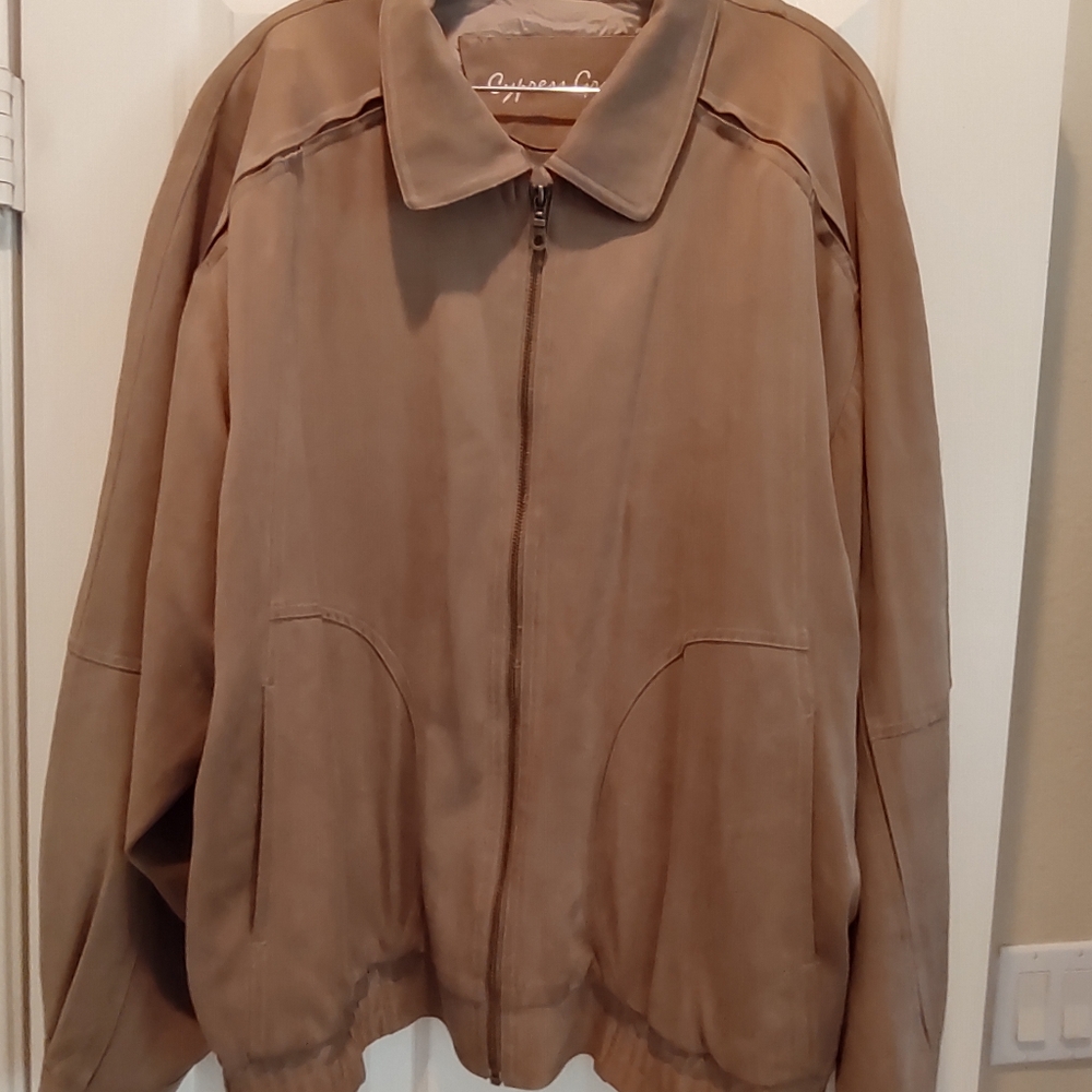 Cypress Grove Taupe 100% Silk Bomber Jacket